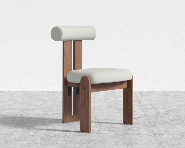 Walnut white dining chair