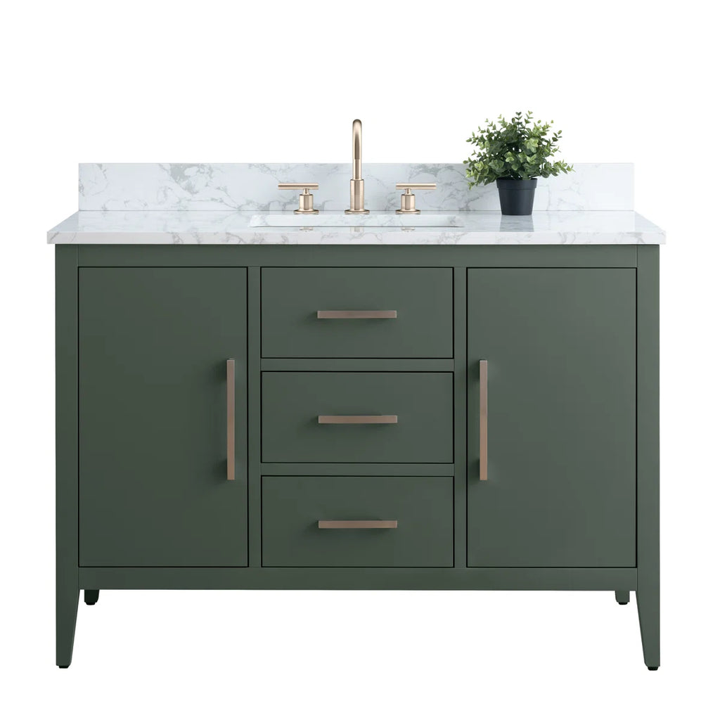 48'' Single Bathroom Vanity with Marble Top