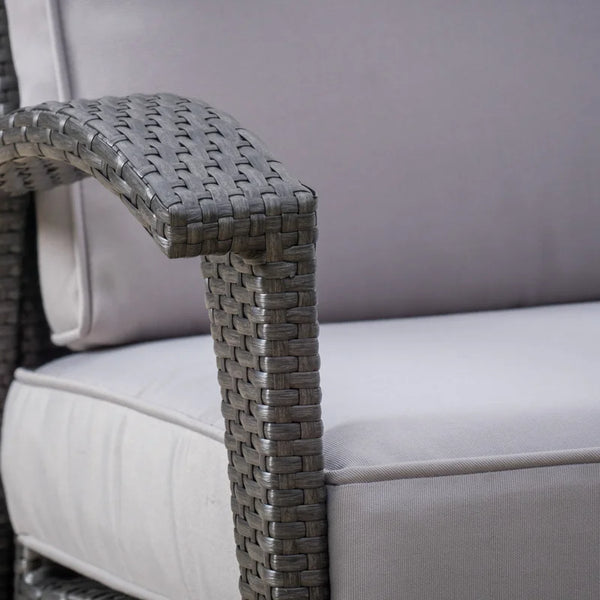 4 - Person Outdoor Seating Group with Cushions Grey/ Grey