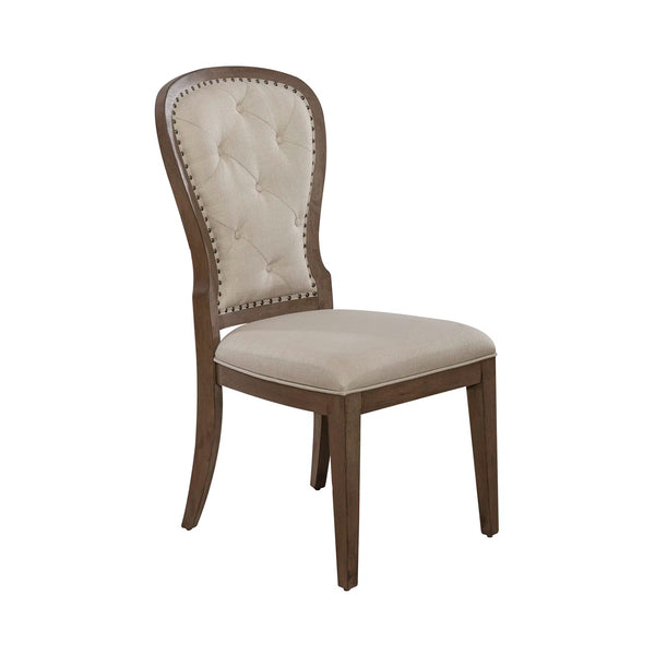 Tufted Linen Upholstered Side Chair (Set of 2) (Minor damage)