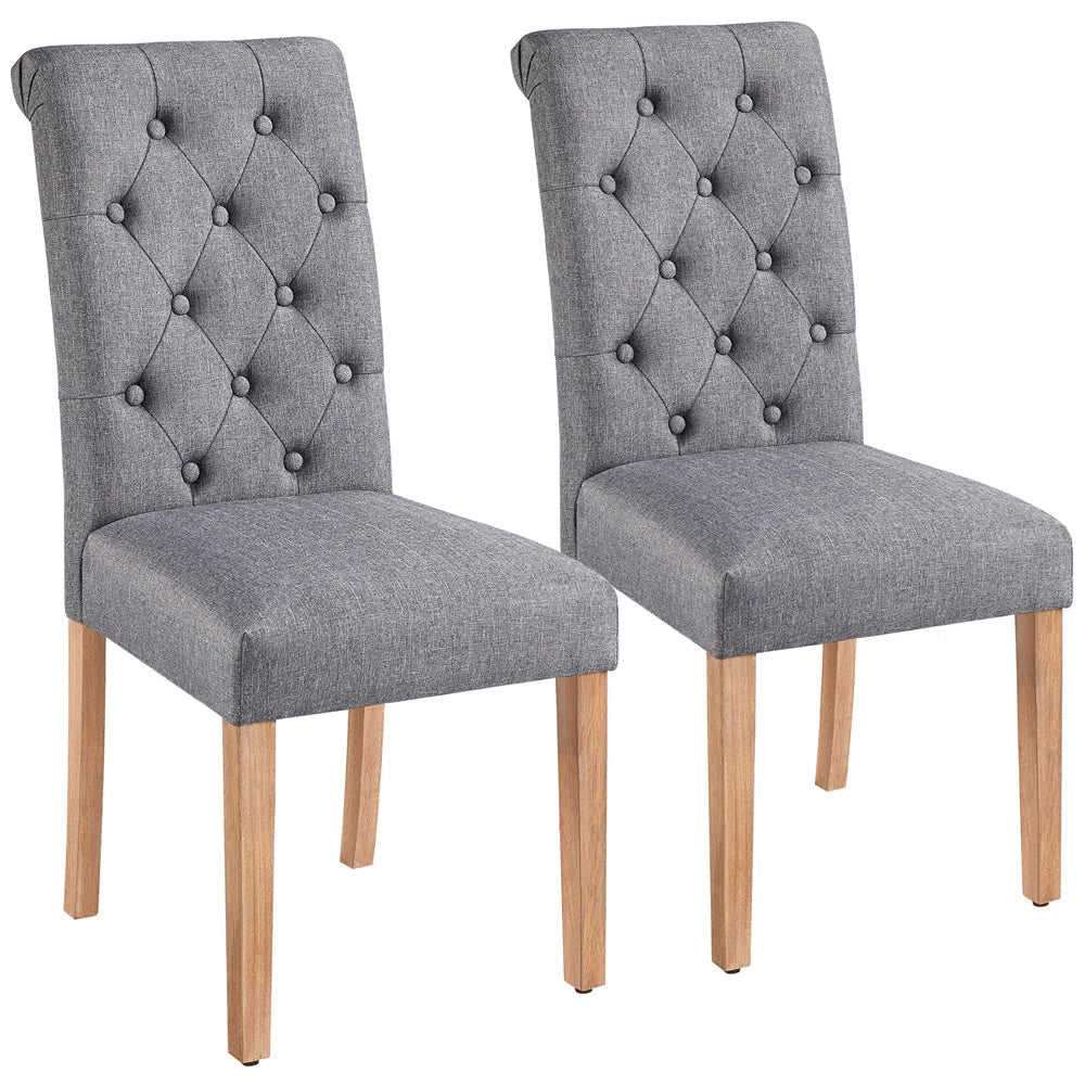 Beacan 20'' H Tufted Fabric Upholstered Parsons Chair (Set of 2)