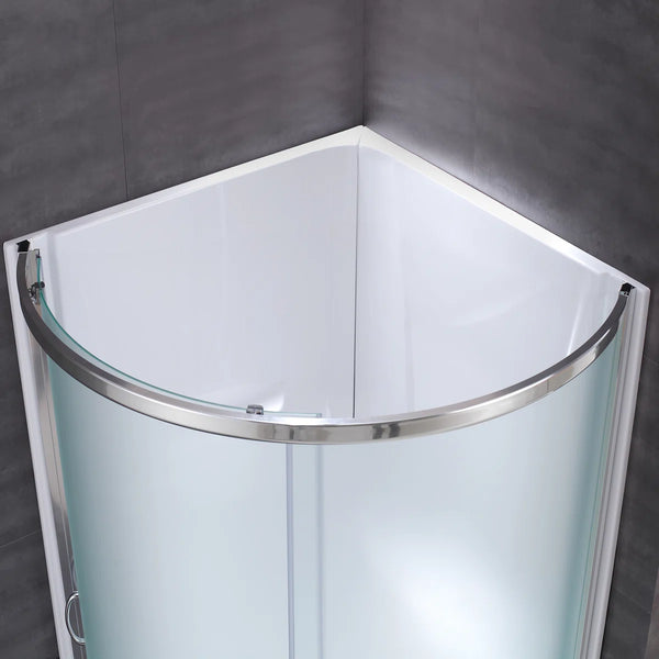 Breeze 32.68'' W 77.36'' H Framed Round Reversible Shower Kit (Set of 3)