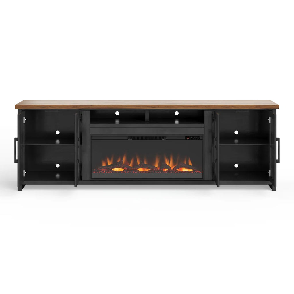 97 inch Solid Wood Fireplace TV Stand Console for TV