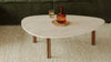 Happy Together Coffee Table Large  Beige Travertine/Walnut (Damaged)