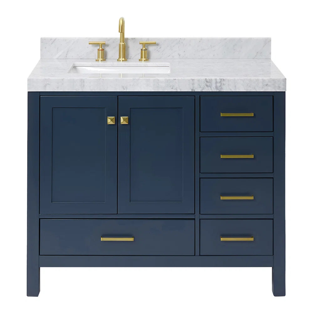 Cambridge Single Bathroom Vanity with Carrara Marble Top