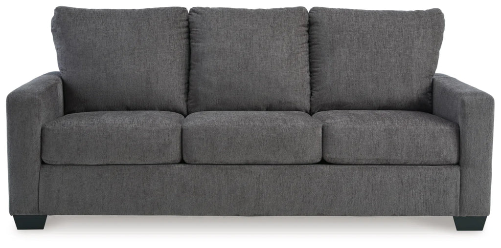 Square arm sofa bed dark grey