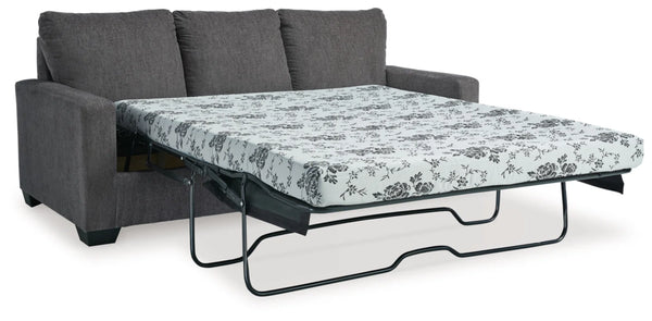 Square arm sofa bed dark grey