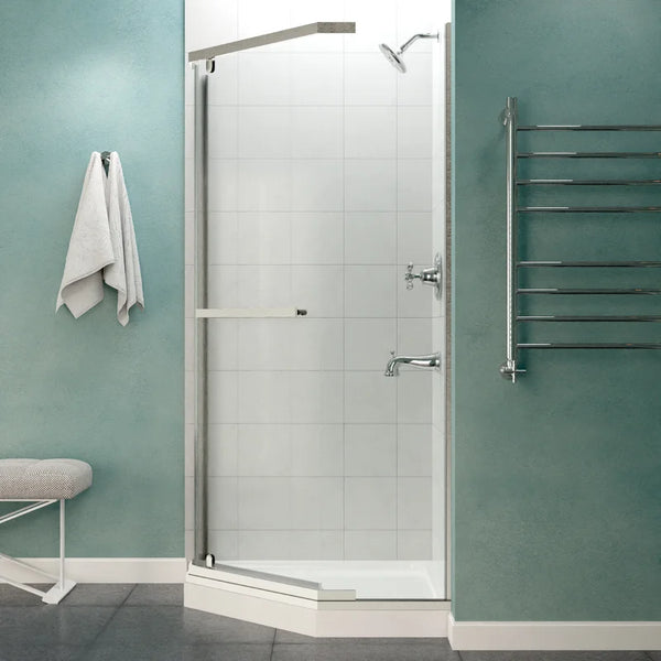 Semi-Frameless Shower Door with Clear Glass