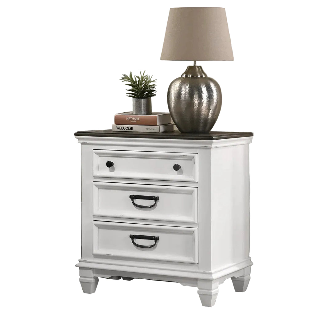 Clelane Wood 3-Drawer Nightstand