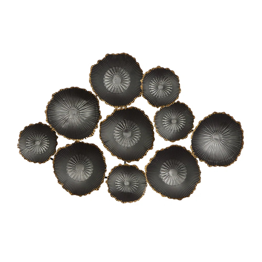 Black Metal Contemporary Wall Decor 23 X 26 X 2