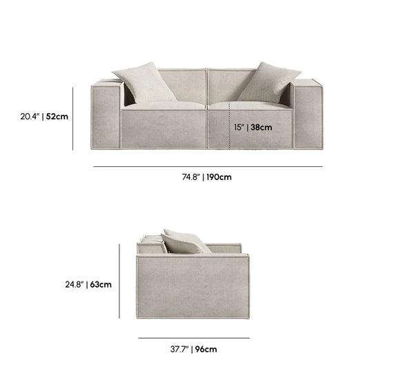 2 Piece sectional Helium Cloud
