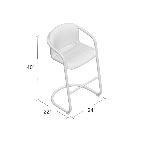 Upholstered Counter Stool with Metal Frame