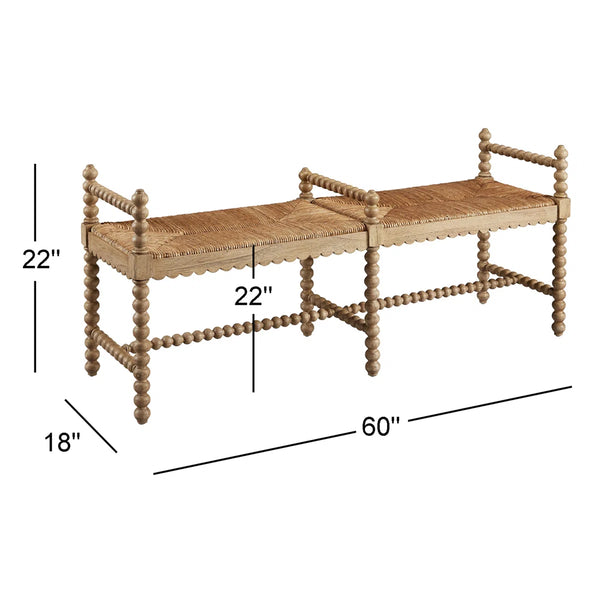 Emmalee Solid Wood Bench
