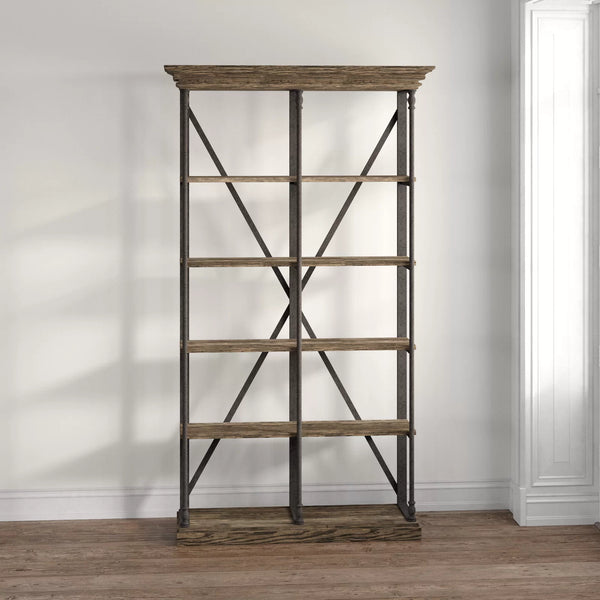 Bookcase Black metal and wood