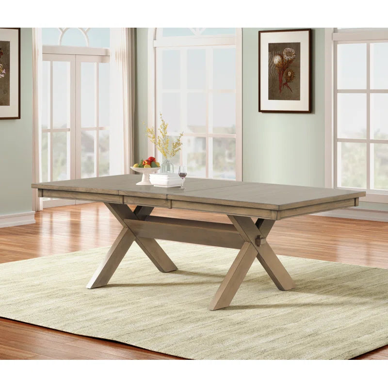 Gracie Oaks Extendable Table with 8 Chairs (minor damage)