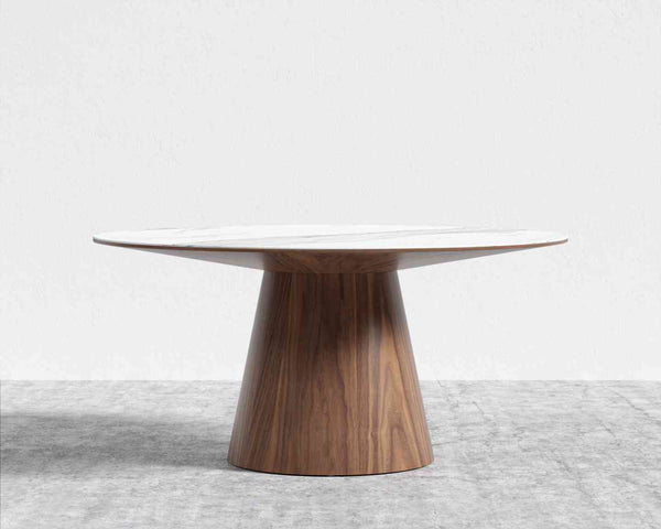 Round Dining table Walnut Veneer