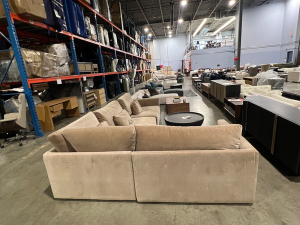 Blow Down 4 piece Velvet Sectional