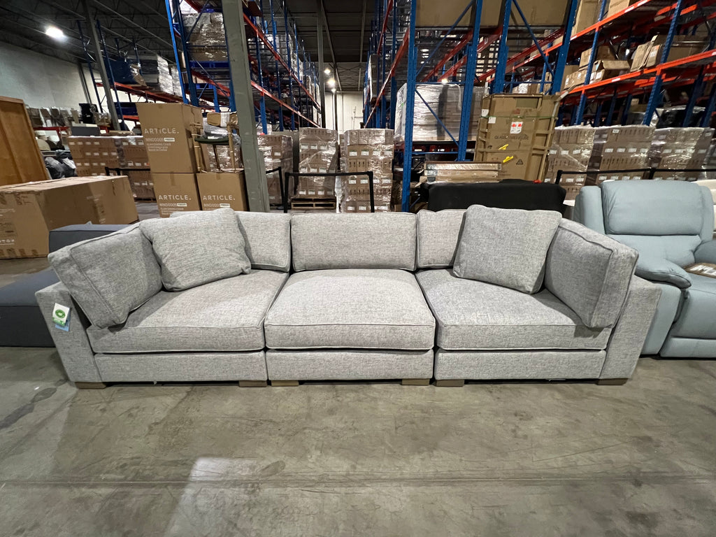 NOA Coastal 3-Piece Modular Sofa (Grey)