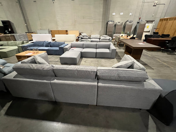 NOA Coastal 3-Piece Modular Sofa (Grey)