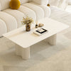 White Metal Coffee Table with Double Pedestal