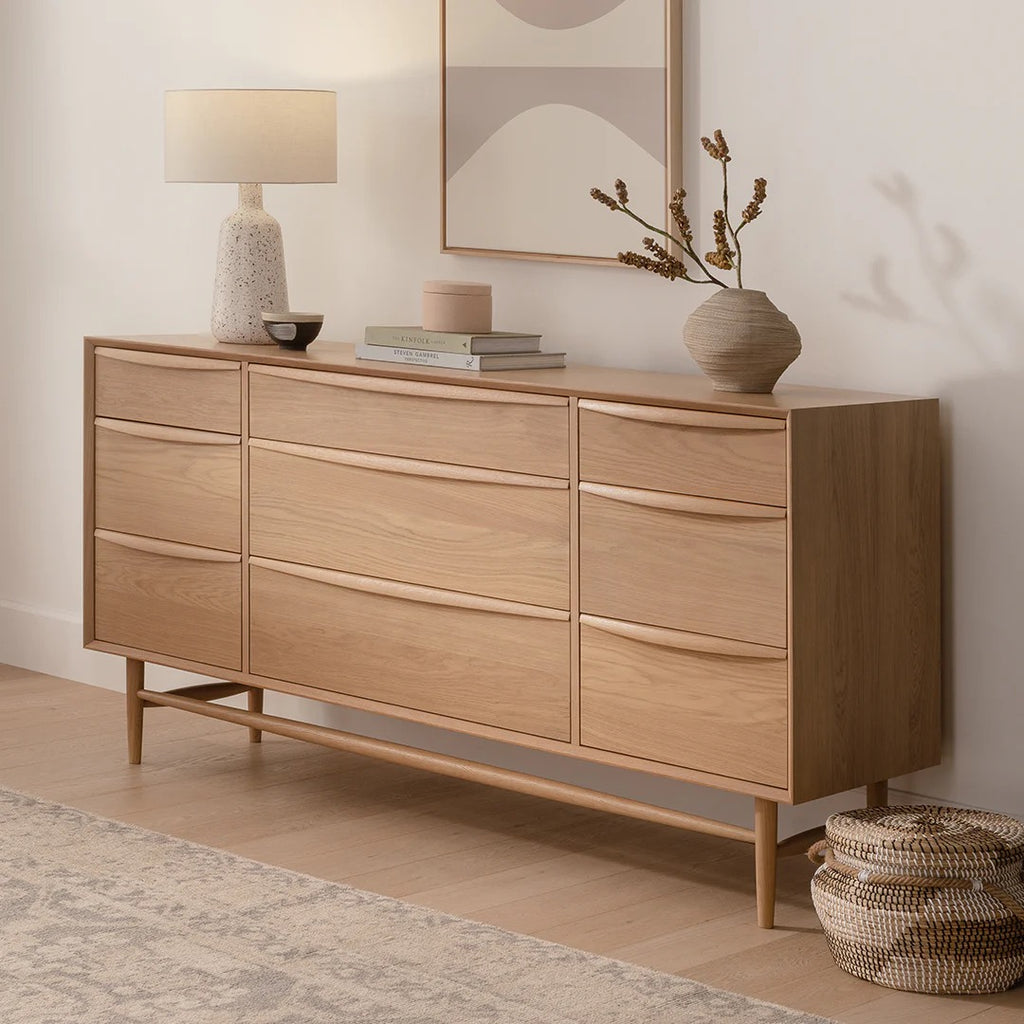 White Oak 9-Drawer Dresser