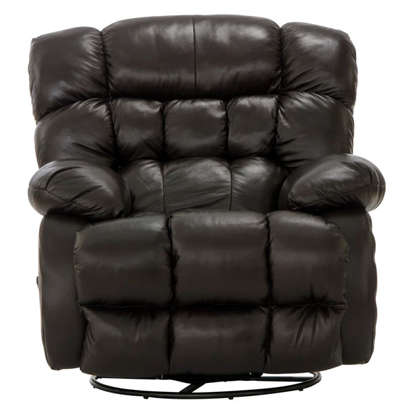 Leather Match Swivel Glider Recliner