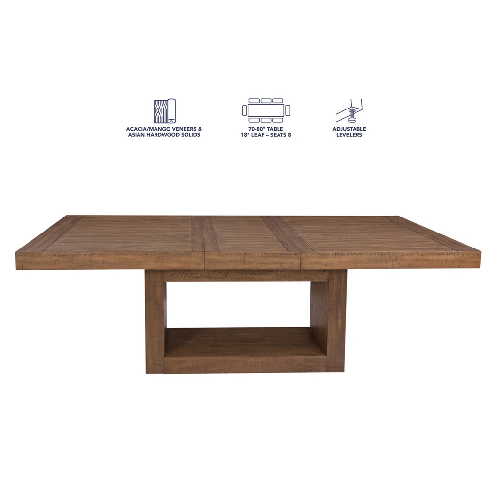 Kameah Extendable Solid Wood Base Dining Table