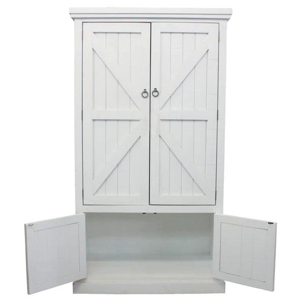 Solid Wood Armoire double Bright White