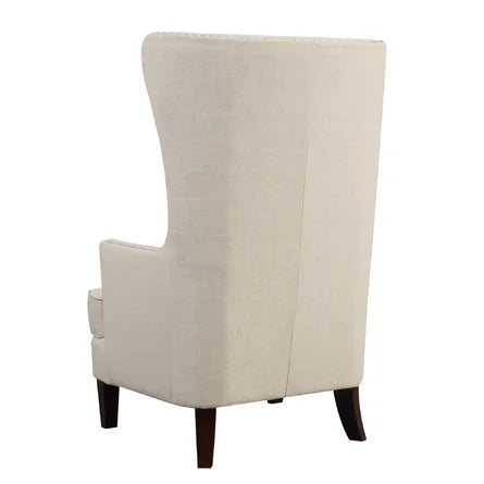 Upholstered Wingback Chair Natural Chenille