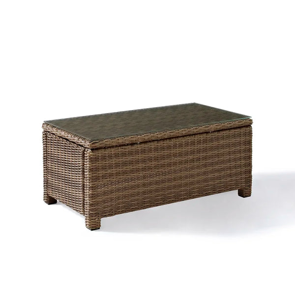 Wicker Coffee Table glass top