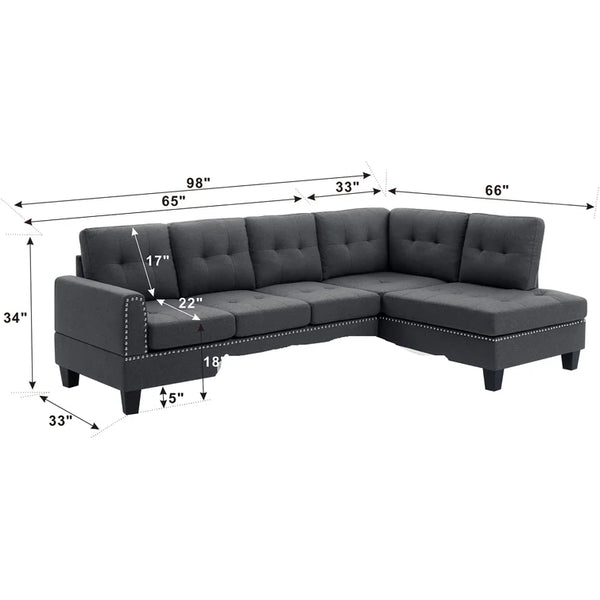 Louden 2 - Piece Upholstered Sectional