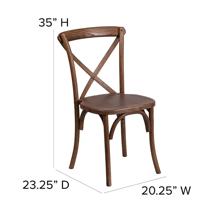 Rustic Cross Back Dining Chair (Set of 2)