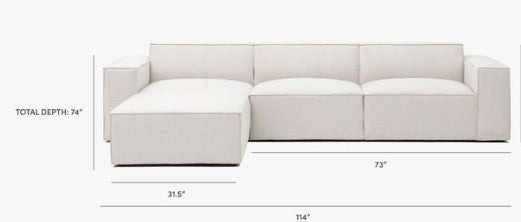 Pacific 4-Piece Beige Sectional