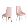 Velvet Upholstered Side Chair Pink (Set of 2)