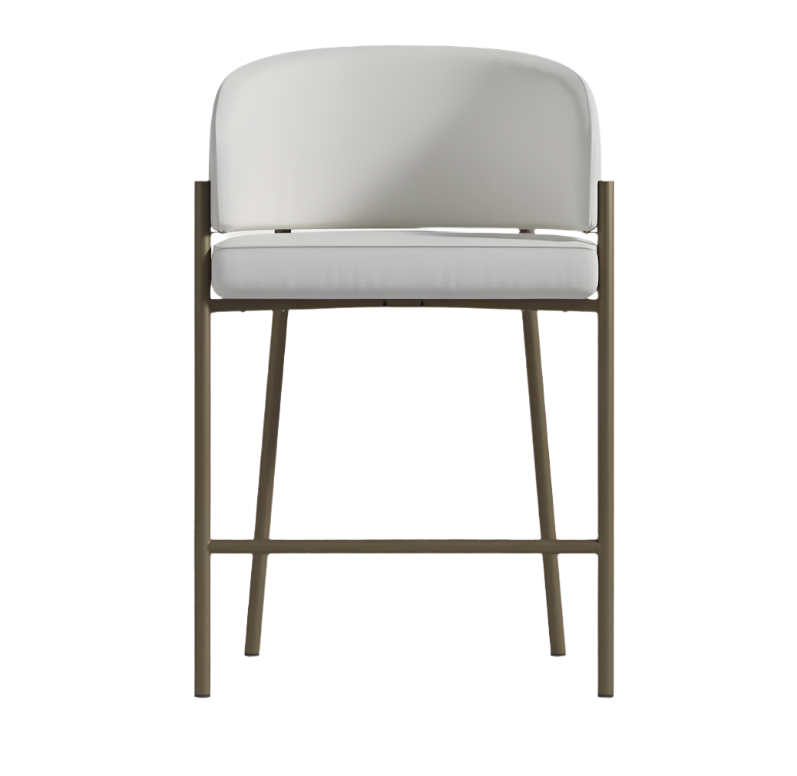 Grey leather counter stool