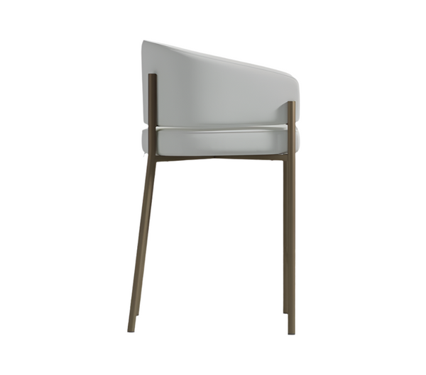 Grey leather counter stool
