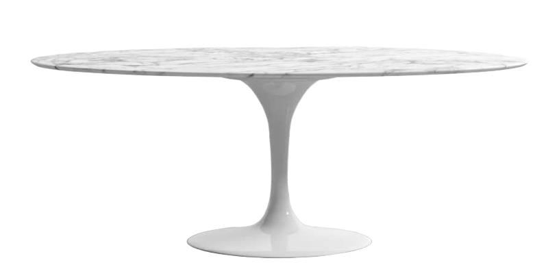 Oval marble dining table