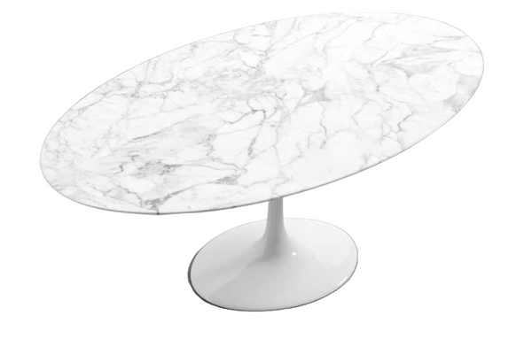 Oval marble dining table