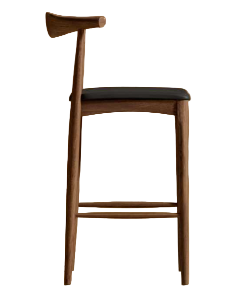 Curve Counter Stool - Walnut and Leather