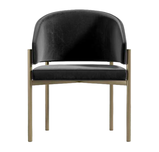 U Velvet Dining chair BLACK (big damage)
