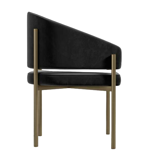 U Velvet Dining chair BLACK