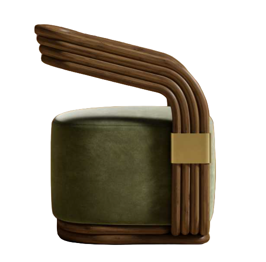 Curved Green Lounge Chair