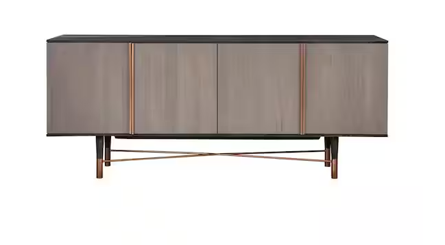 Turin Rustic Oak Wood Sideboard Cabinet with Copper Accent (Minor Damage)