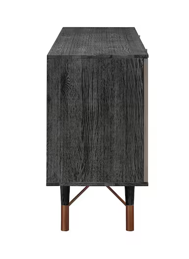 Turin Rustic Oak Wood Sideboard Cabinet with Copper Accent (Minor Damage)