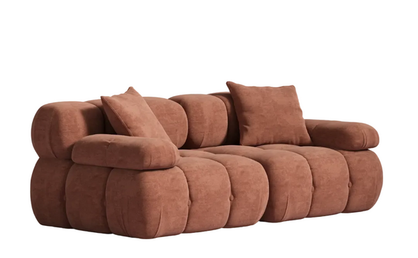 Copper Tan-Sectional Loveseat