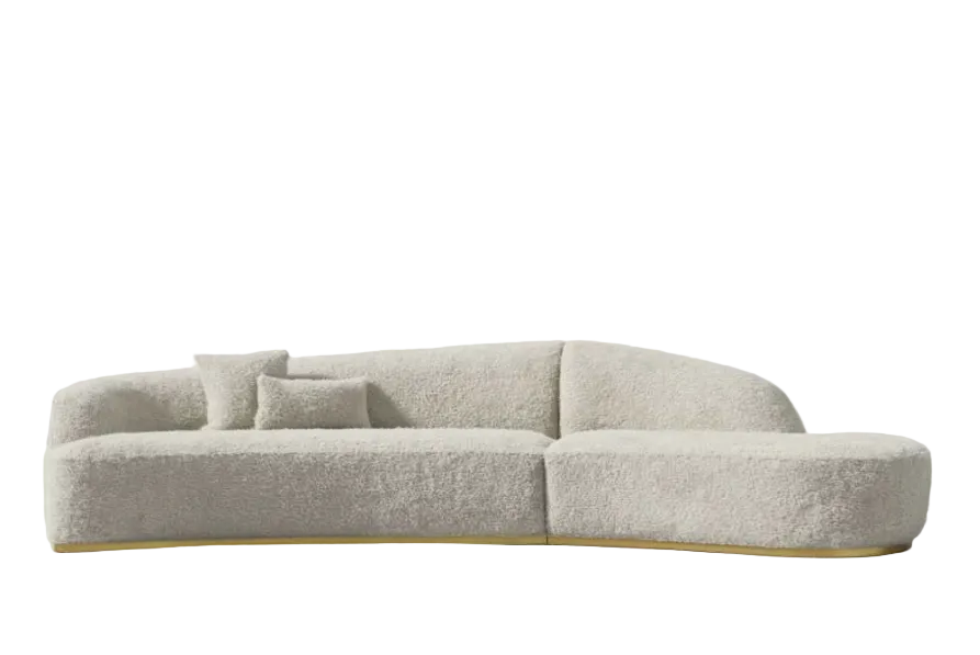 Almond, Curved Chaise Right Sectional