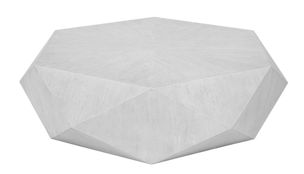 50" Geometric White Coffee Table