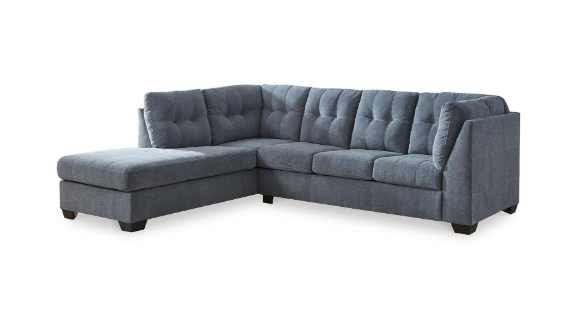 Marleton 2 Piece Sectional with Chaise - Denim / Left Facing