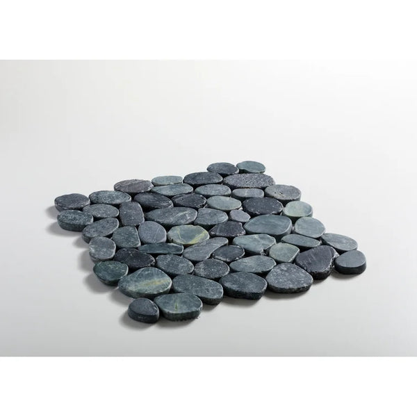 Sliced Pebble Mosaic Wall Floor Black 11 pieces per box