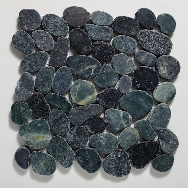 Sliced Pebble Mosaic Wall Floor Black (8 boxes)